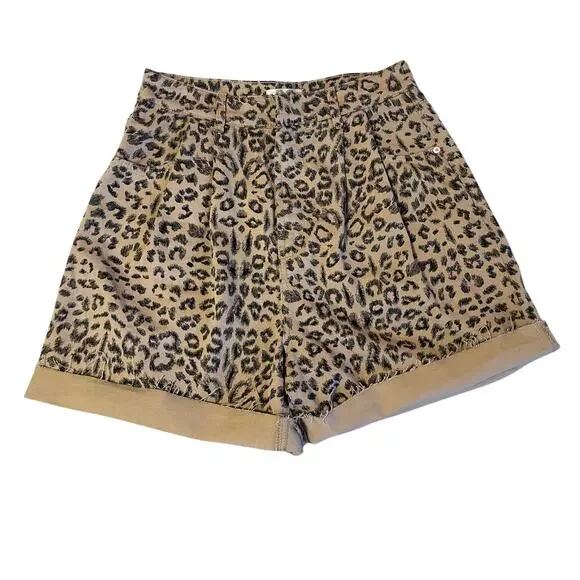 Free People We The Free Dog Town Cheetah Print High Waisted Boho Shorts Size 30 - Picture 2 of 14